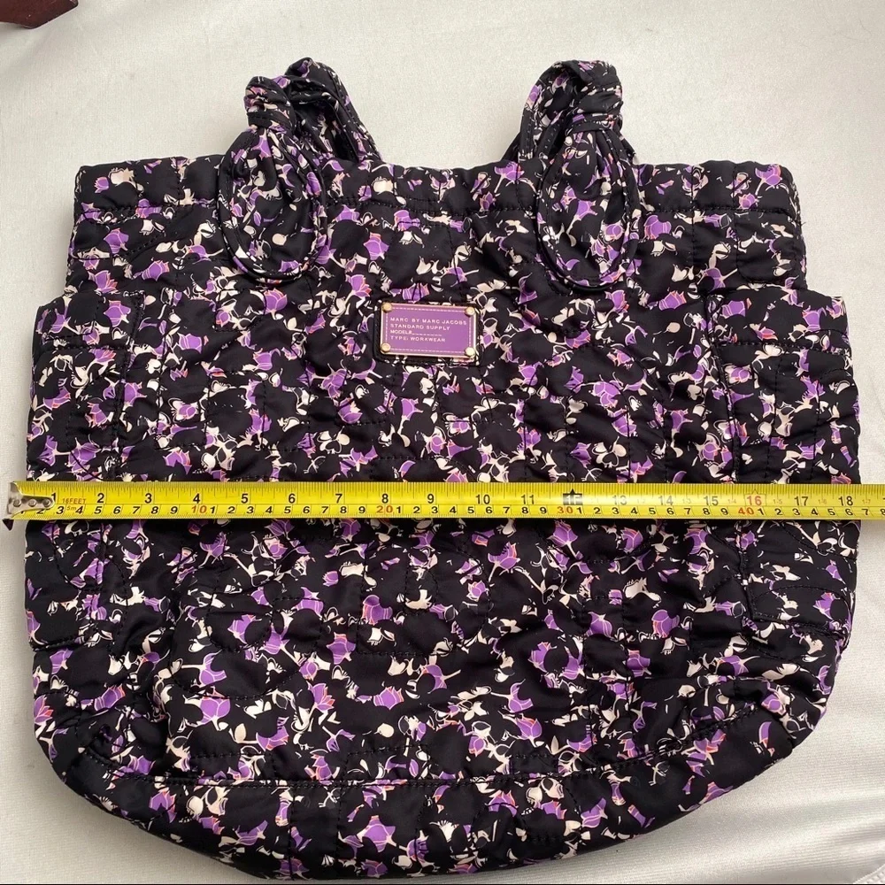 Marc by Marc Jacobs purple and black multicolor large floral tote